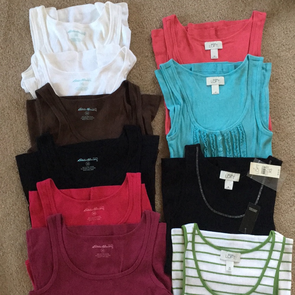 10 tank tops xs Eddie Bauer & Ann Taylor loft